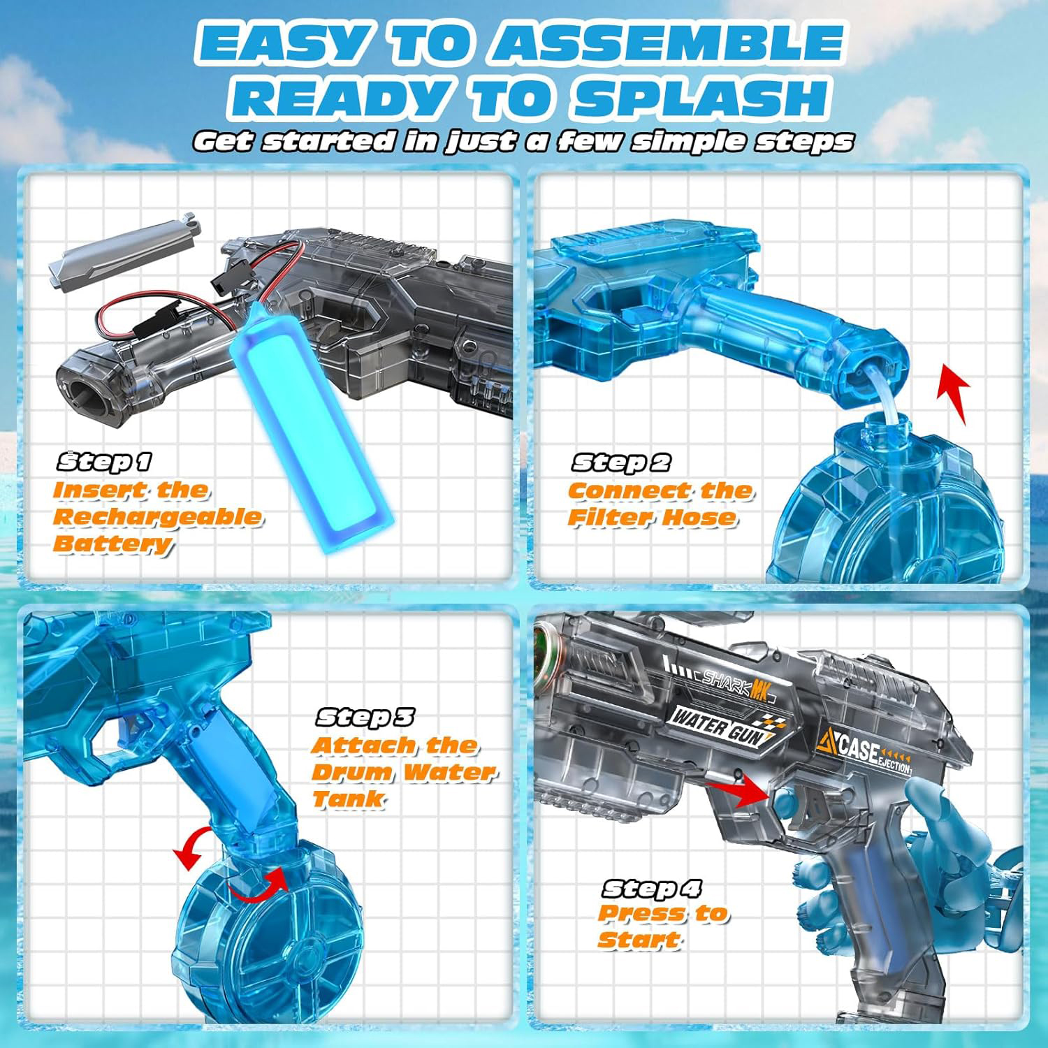 Space Fire-Breathing Water Gun Drum Version (Blue) 8