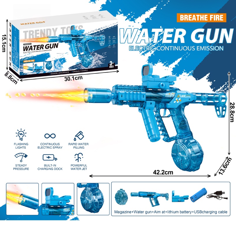 Fire-Breathing Drum Version Automatic Water Gun (Blue) 2