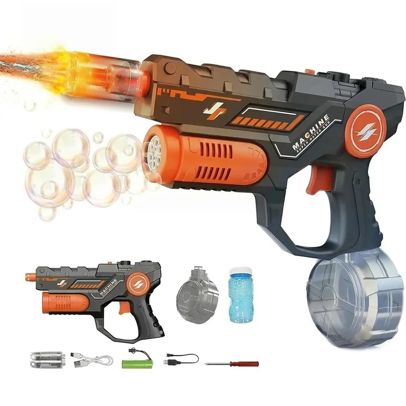 Dual Function Electric Light Water Gun Bubble All-in-One Machine